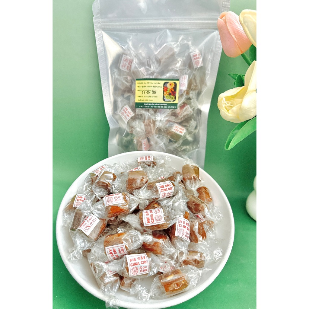 Set Kẹo Me Thái Sấy Chua Cay Chấm Muối - Hiệu HOÀNG QUÂN - Ăn Vặt, Nguyên Liệu Trà Me
