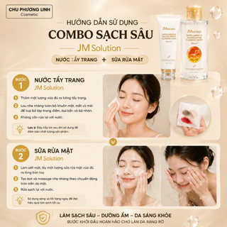 Combo Sạch Sâu Sữa Rửa Mặt Và Nước Tẩy Trang JM Solution CB0384 - Làm Sạch Sâu, Dịu Nhẹ, Duy Trì Độ Ẩm