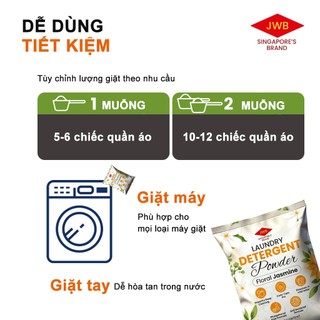 JWB Floral Jasmine – Bột Giặt Hương Hoa Nhài Cao Cấp 1KG | Giặt Sạch Sâu – Thơm Lâu – Tan Nhanh