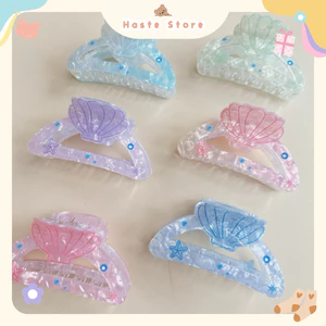 Kẹp Tóc Nhựa Xà Cừ Hologram Hoa Sứ Hải Sản Đại Dương Càng Cua Quà Tặng Bạn Nữ Dễ Thương