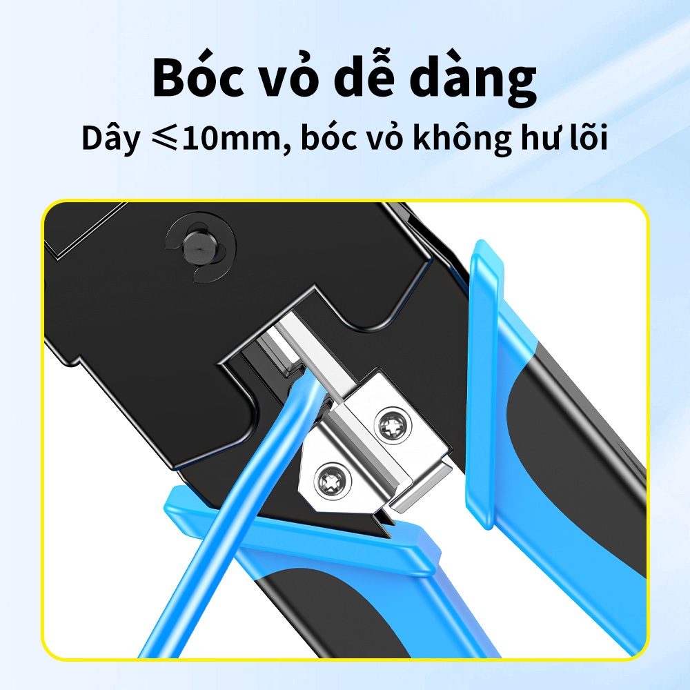 Kìm Bấm Mạng RJ45 Đa Năng Kìm Ép Hạt Mạng Có Chức Năng Tuốt Dây Cho Thợ Mạng