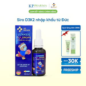 Siro LuxKids D3K2 Drops – Bổ sung Vitamin D3 K2 cho bé từ 6 tháng – Dạng nhỏ giọt dễ uống