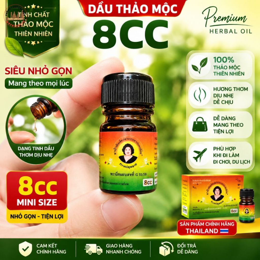 Dầu Nước Thảo Dược Hiệu Bà Mập Thái Lan 5cc Chính Hãng Hỗ Trợ Thư Giãn