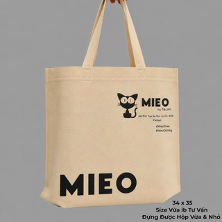 Túi Vải Không Dệt Brand Mieo - Túi Đựng Quà Tặng - Túi Đựng Hàng Hoá Tái Sử Dụng Thân Thiên Môi Trường
