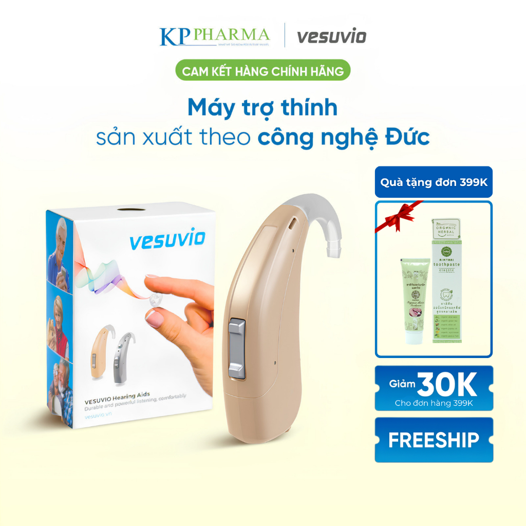 Máy trợ thính không dây VESUVIO chính hãng - Sản xuất theo tiêu chuẩn Đức