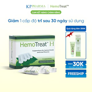 Viên đặt trĩ Hemotreat – Giảm đau rát, giảm ngứa, hỗ trợ co búi trĩ – Chiết xuất thảo dược an toàn