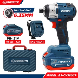 Chuyên Vít Bossun BS-CV380NCP Lực Siết 380N, mũi khoan tường đa năng 8mm đuôi gài, khoan bê tông, tường, nhựa, gỗ, gạch