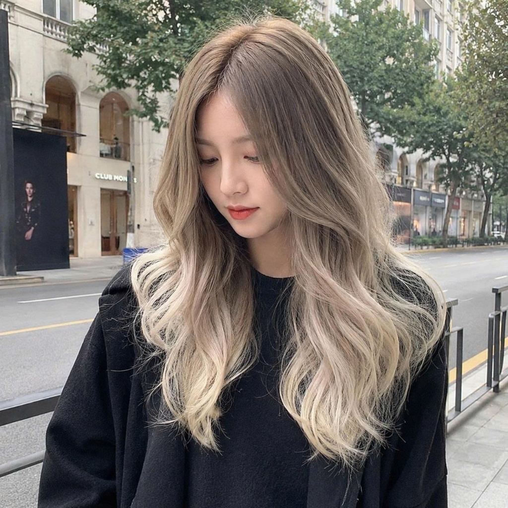 [SHOP UY TÍN] BỘ TÓC GIẢ NHUỘM PHA NÂU OMBRE HÀNG HIẾM TẶNG LƯỚI TRÙM TÓC