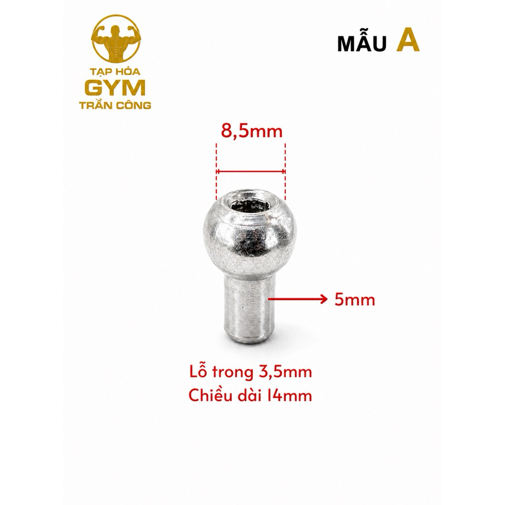 Đầu bấm cos dây cáp máy gym, chất liệu hợp kim nhôm