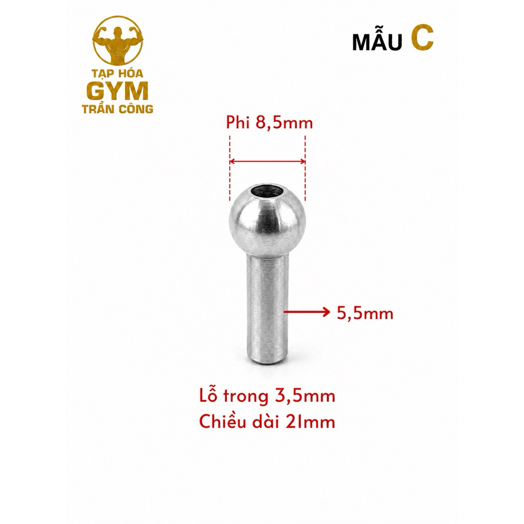 Đầu bấm cos dây cáp máy gym, chất liệu hợp kim nhôm
