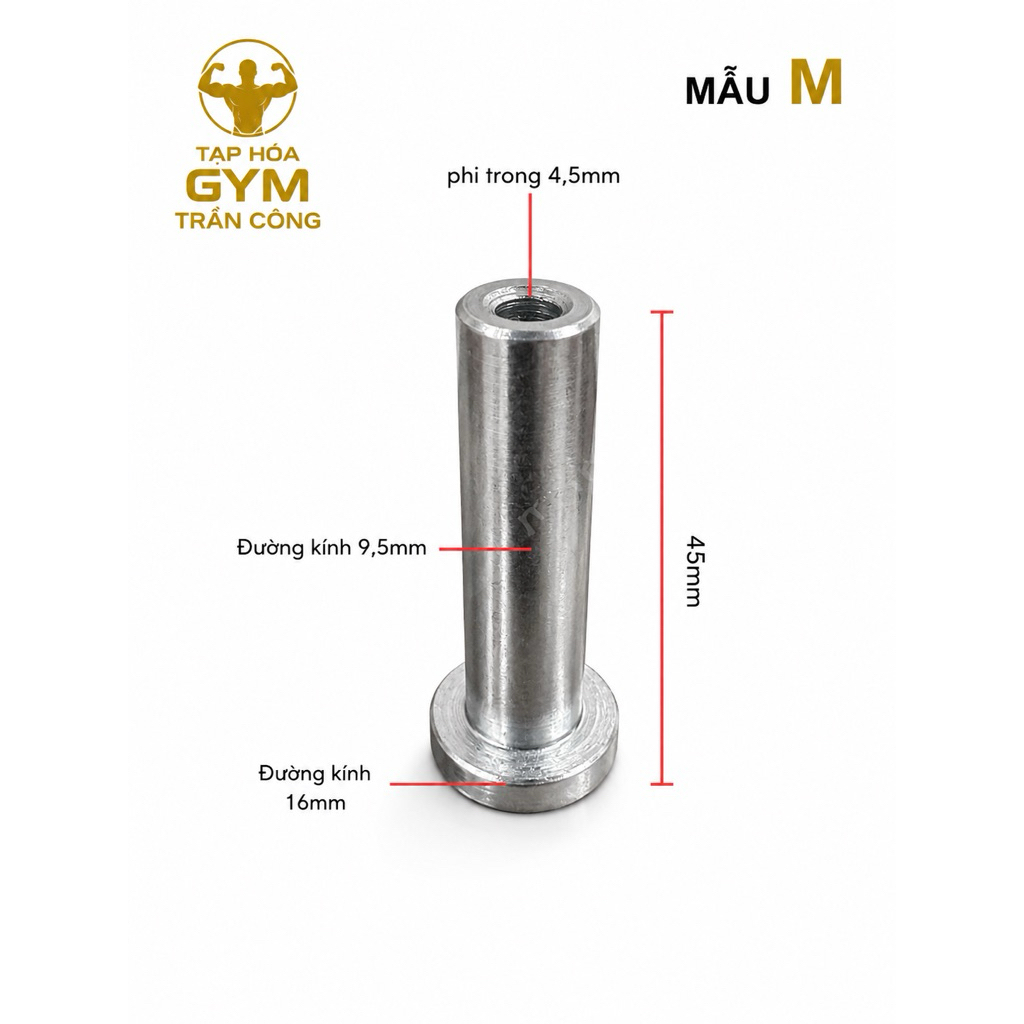 Đầu bấm cos dây cáp máy gym, chất liệu hợp kim nhôm