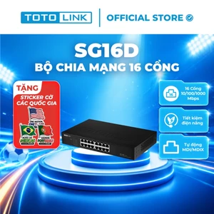 Bộ chia mạng Switch 16 cổng Gigabit TOTOLINK SG16D cho PC Laptop dễ sử dụng