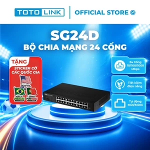 Bộ chia mạng Switch 24 cổng Gigabit TOTOLINK SG24D cho PC Laptop dễ sử dụng