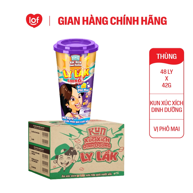 Xúc xích dinh dưỡng gạo nổ Kun ly lắk vị phô mai (Combo 6 và Combo 12)