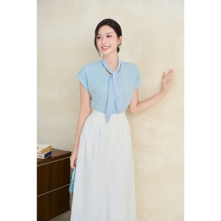 Áo Kiểu Nữ LAMER FASHION Sơ Mi Nữ Vai Chờm Tay Hến Cổ Phối Dài Buộc Nơ Công Sở V61B26H018