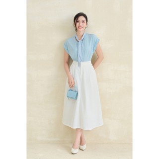 Áo Kiểu Nữ LAMER FASHION Sơ Mi Nữ Vai Chờm Tay Hến Cổ Phối Dài Buộc Nơ Công Sở V61B26H018