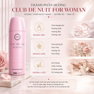 Xịt Thơm Khử Mùi Toàn Thân Nữ Armaf Club – Hương Thơm Sang Trọng, Khô Thoáng, Khử Mùi Hiệu Quả MP1545