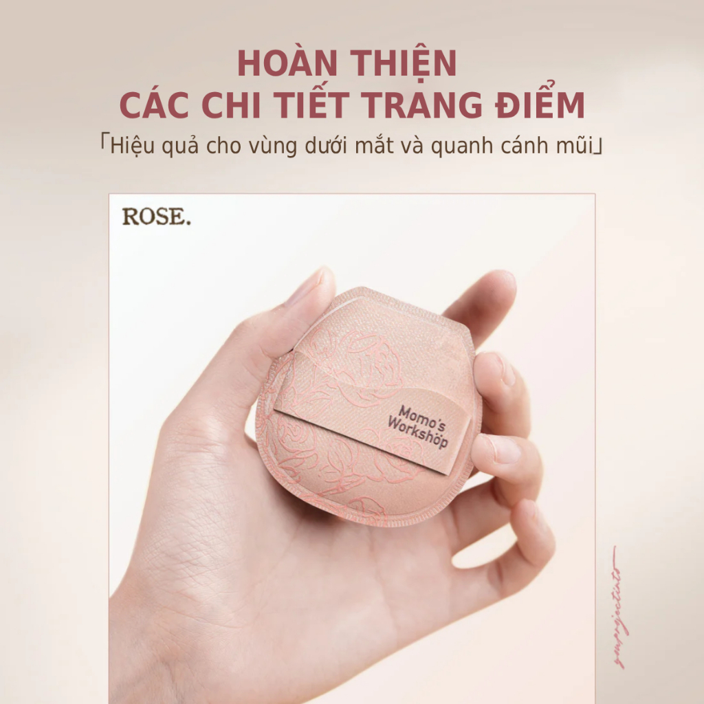 Bông Mút Tán Nền Siêu Mềm Dày 4mm Momo's Workshop Rosy Reverie Airy Mallow Puff - Rosy Cut Dry Use (2pcs)