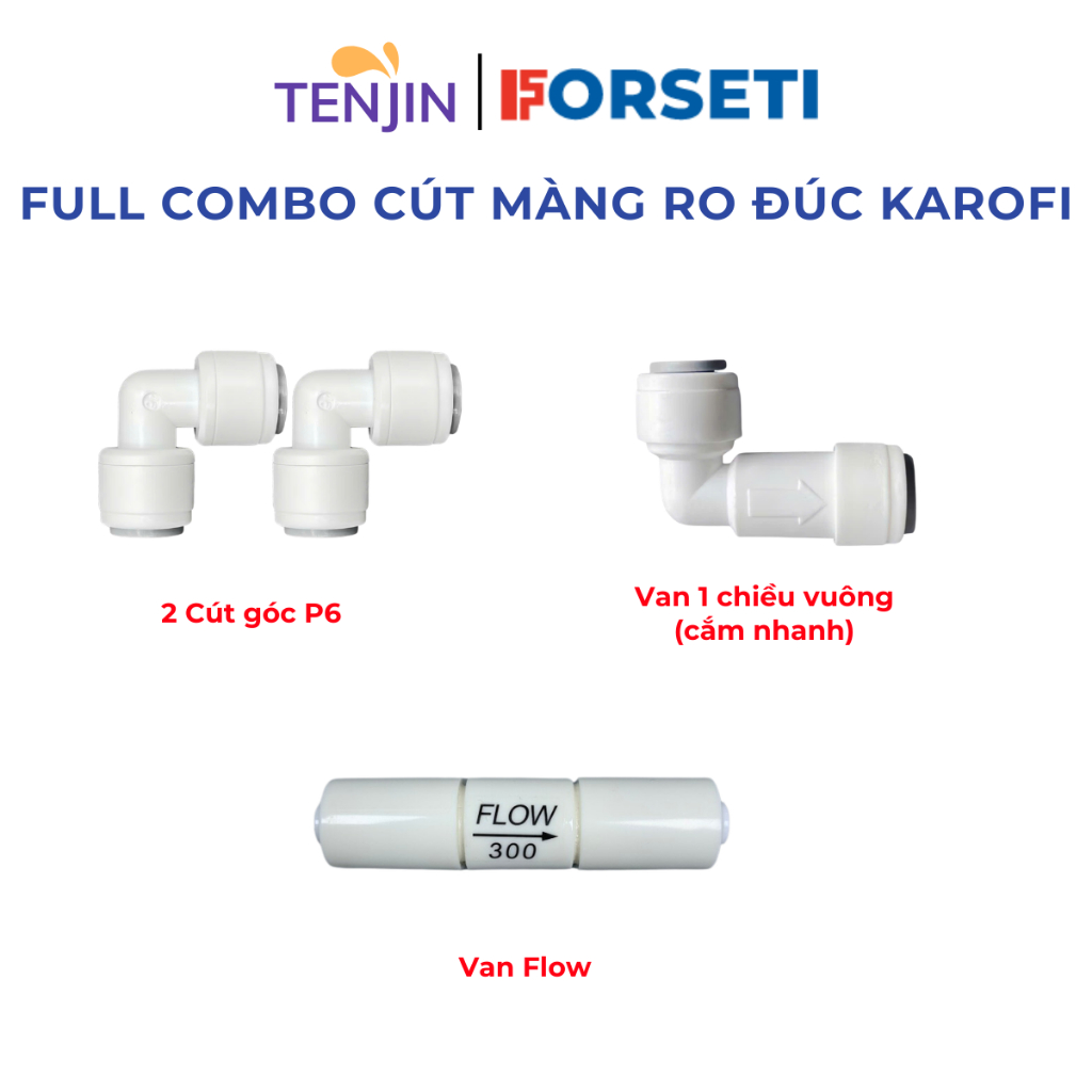 Combo Cút màng RO đúc Karofi (loại đúc, thay thế nhanh, độ bền cao)