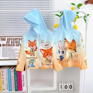 SK555 - Áo Khoác Chống Nắng Thỏ Cáo Chất Thun Lạnh Cho Bé Trai Gái