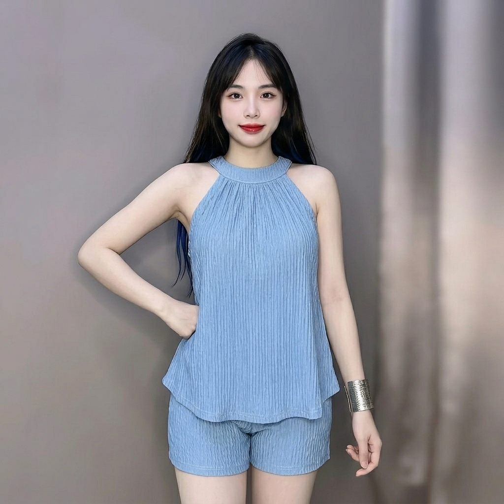 Đồ Bộ Yếm Xốp Nhật AZ CLOTHING Cao Cấp Quần Yếm Nữ Mặc Nhà Đi Chơi Vải Mềm Mịn Thoáng Mát Thấm Hút Tốt (45-70kg)