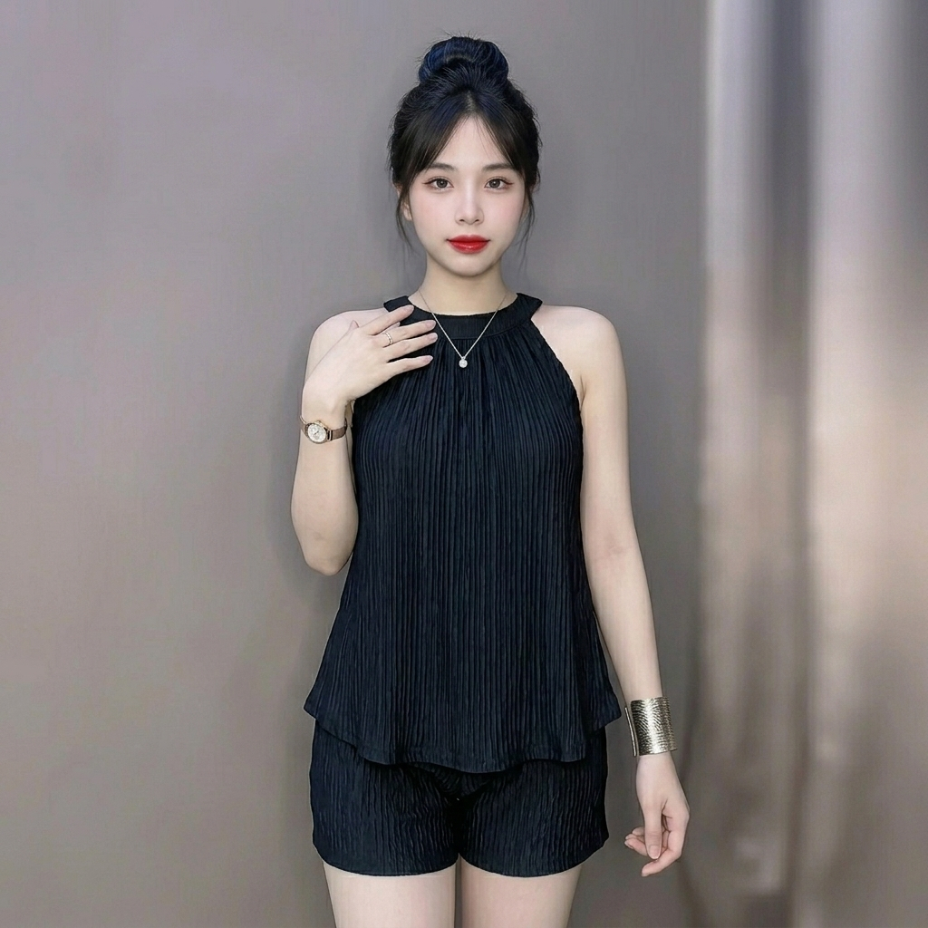 Đồ Bộ Yếm Xốp Nhật AZ CLOTHING Cao Cấp Quần Yếm Nữ Mặc Nhà Đi Chơi Vải Mềm Mịn Thoáng Mát Thấm Hút Tốt (45-70kg)