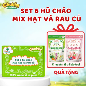SET 6 HŨ CHÁO/BỘT MIX HẠT VÀ RAU CỦ CHUBBY