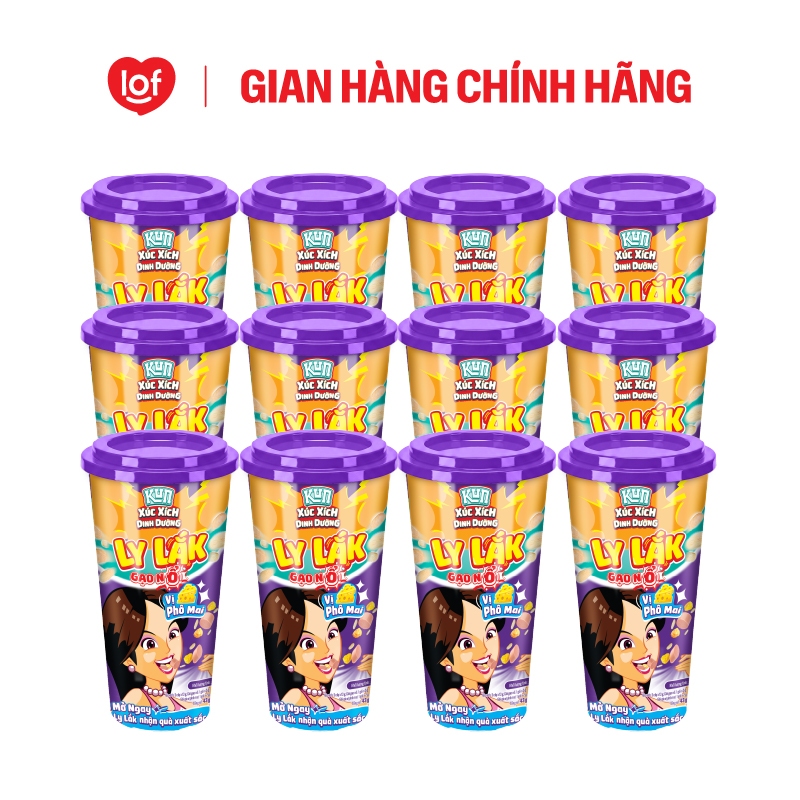 Xúc xích dinh dưỡng gạo nổ Kun ly lắk vị phô mai (Combo 6 và Combo 12)