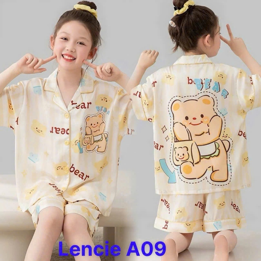 Đồ bộ pijama bé gái chất lụa Latin mặc nhà, mềm mát, thấm hút tốt, thiết kế xinh xắn