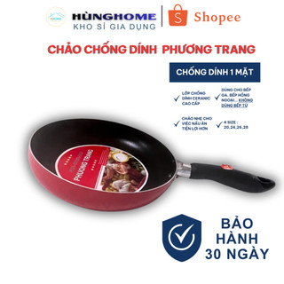 Chảo 1 Quai Phương Trang Chống Dính Dày Dặn – Đa Kích Thước, Dùng Bếp Gas (KHÔNG DÙNG BẾP TỪ)