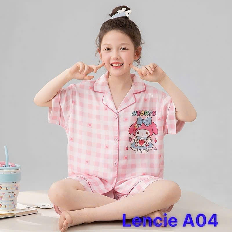 Đồ bộ pijama bé gái chất lụa Latin mặc nhà, mềm mát, thấm hút tốt, thiết kế xinh xắn