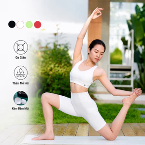 Bộ Tập Nữ Phối Đồ Áo Bra Kèm Đệm Rời - Quần Biker, Bộ Tập Yoga Gym Pilates Nữ Co Giãn, Thoải Mái Vận Động