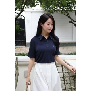 Áo Polo Nữ Dáng Suông Áo Thun Cổ Bẻ Cách Điệu Cotton Hàn LAMER O61S26H011