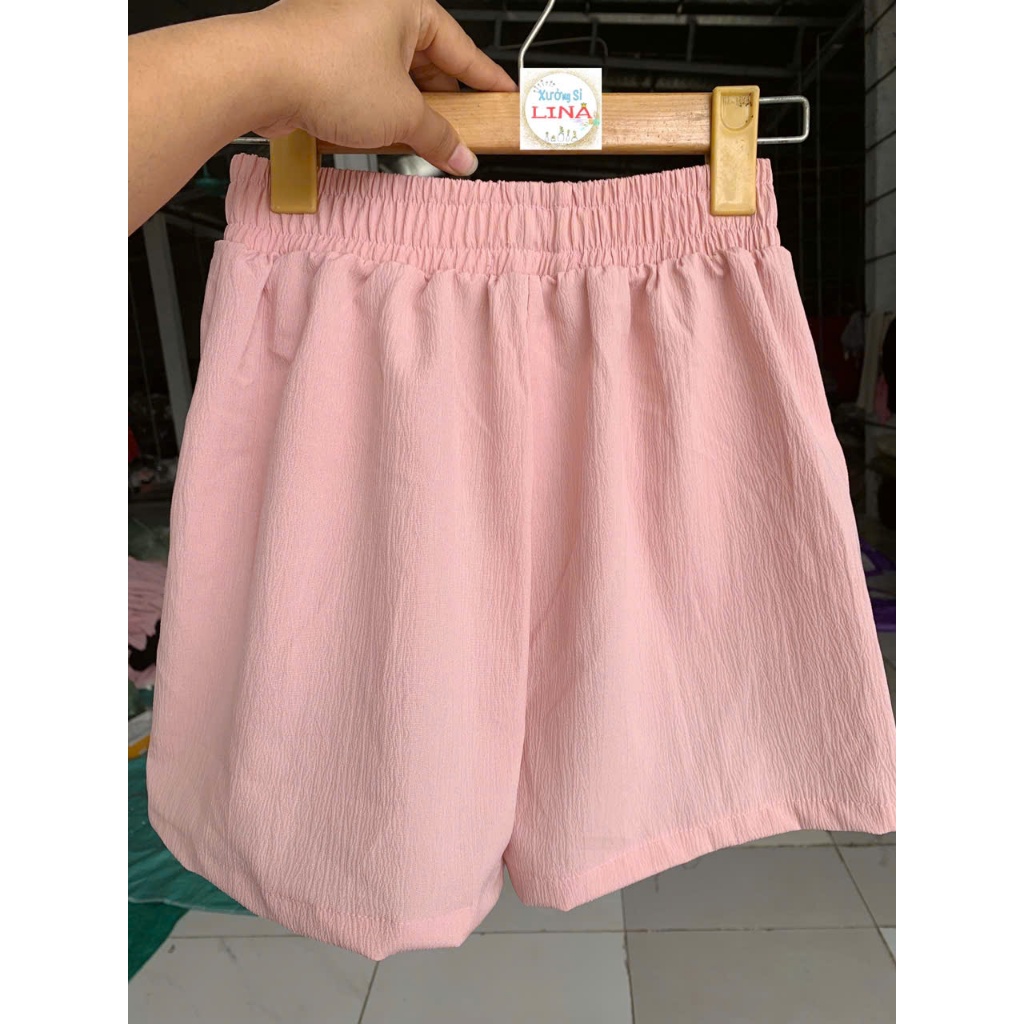 Quần short ngắn vải đũi thời trang có 2 túi , thoáng mát và tiện lợi với túi đựng | BigBuy360 - bigbuy360.vn