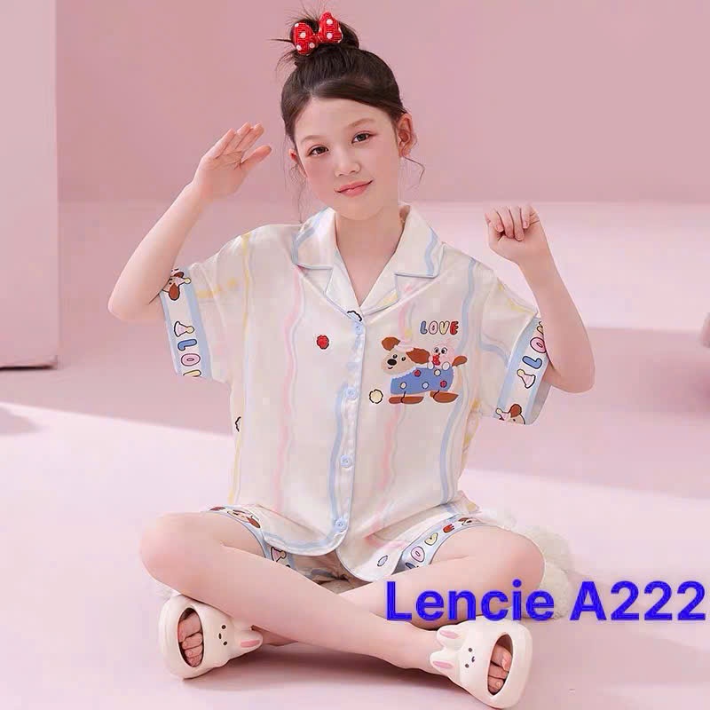 Bộ đồ ngủ cho bé gái, đồ ngủ pijama đáng yêu, xinh xắn chất lụa Latin mềm, mặc mát