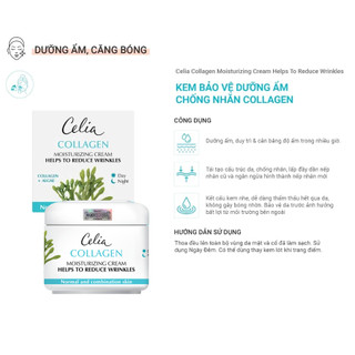 Kem Bảo Vệ Dưỡng Ẩm Chống Nhăn Collagen Celia 50ml - Tái Tạo Da, Làm Mờ Nếp Nhăn, Dưỡng Ẩm