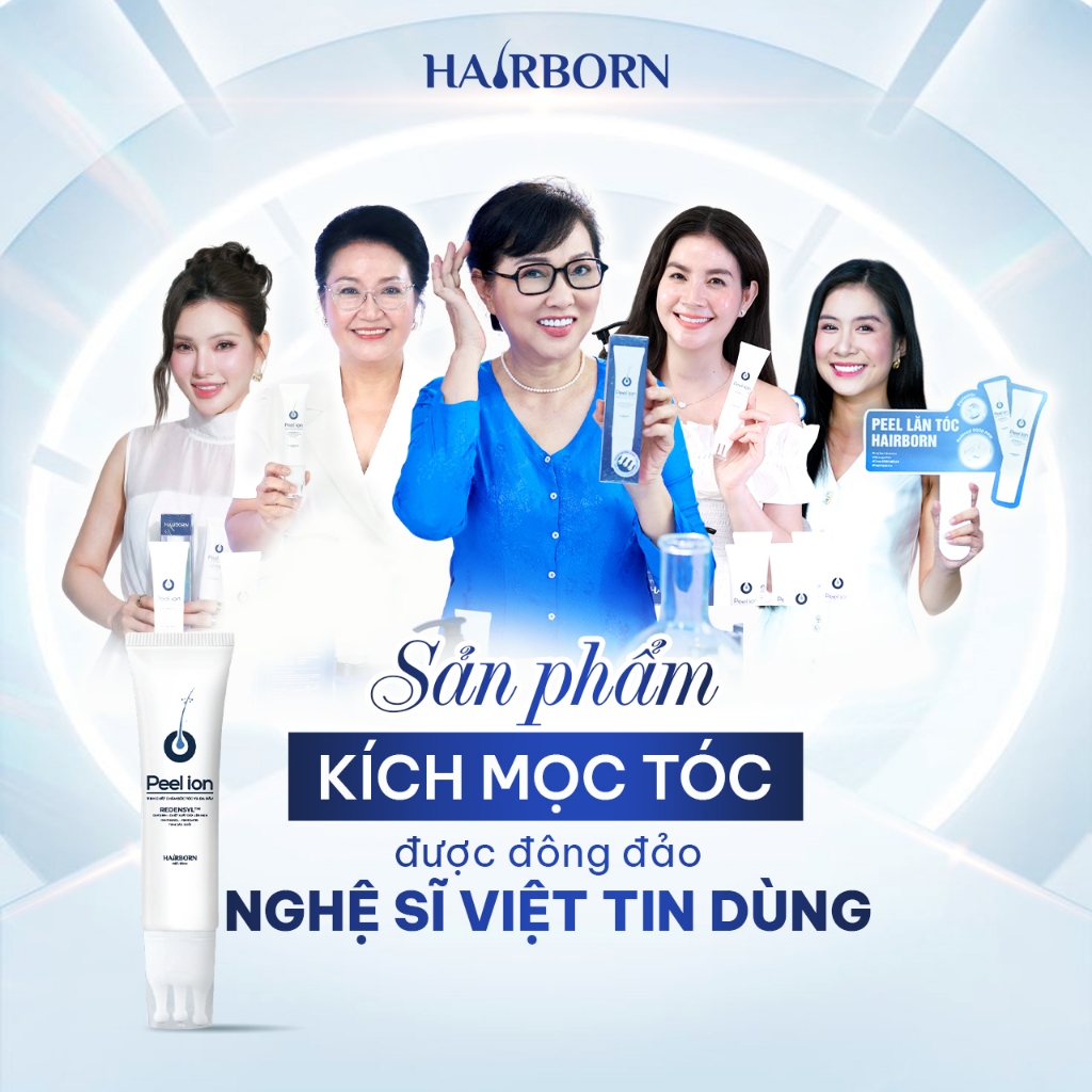 Lăn Mọc Tóc Hairborn 60g - Hỗ Trợ Giảm Gãy Rụng, Dưỡng Da Đầu, Ion Nano 2 Chiều