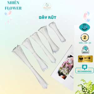 Bịch 70 Sợi Dây Thít Nhựa Màu Trắng, Chuyên Dùng Bó Hoa Kẽm Nhung, Cố Định Phụ Kiện DIY, Handmade