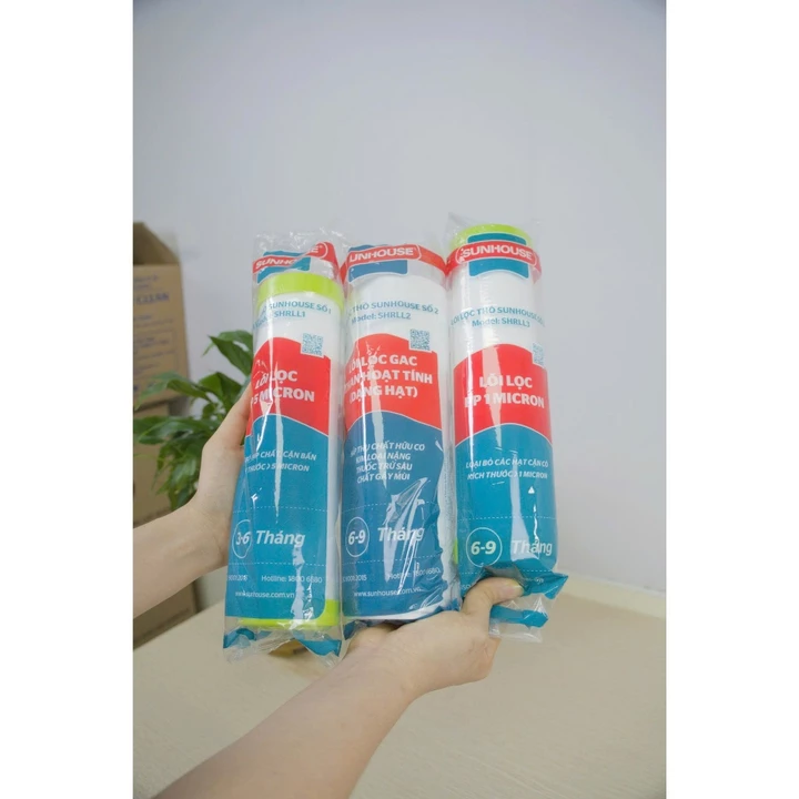 Combo 3 Lõi 123 SUNHOUSE Lọc Thô Chính Hãng Mẫu Mới Dành Cho Máy Lọc Nước RO Sử Dụng Cốc Lọc 10inch – 2