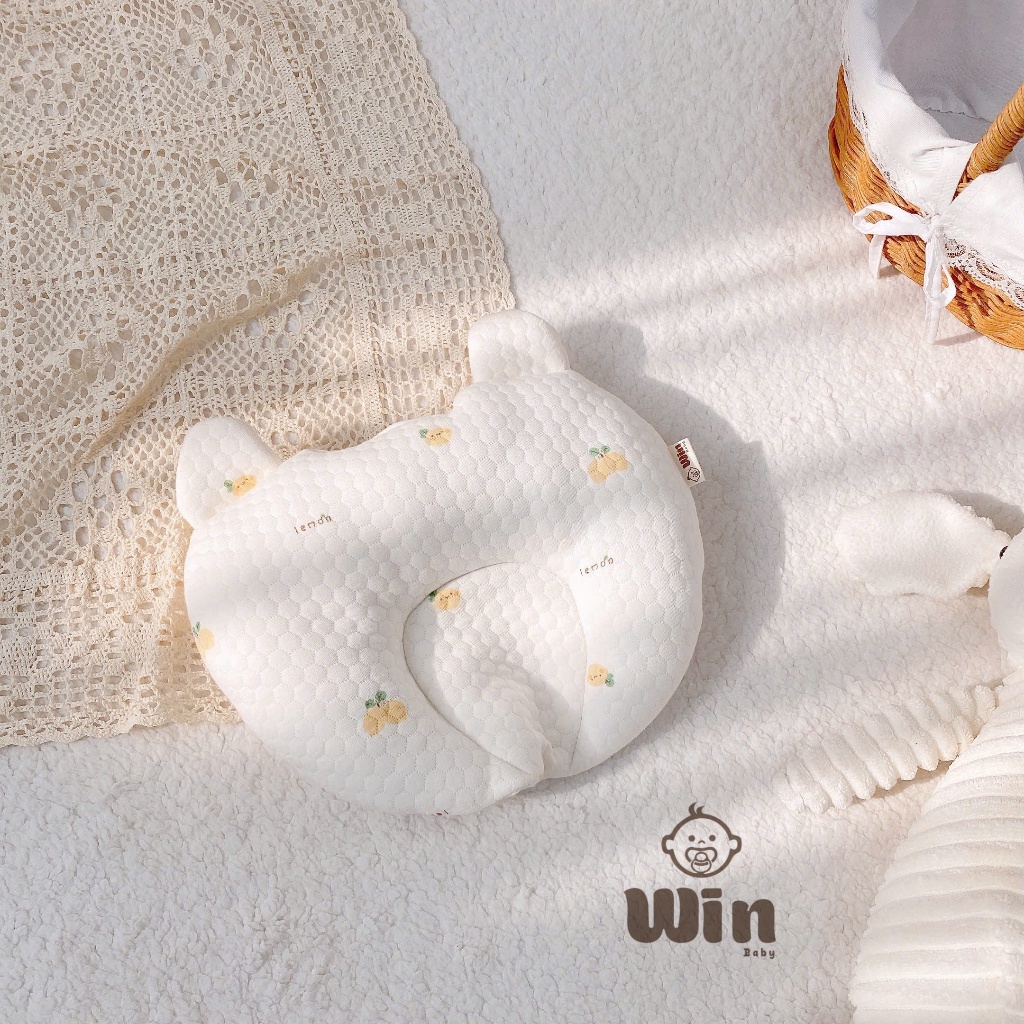 Gối lõm tim sơ sinh Win trần xốp Hàn Bamboo