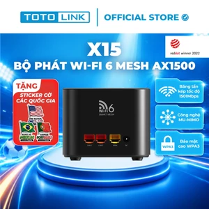 Bộ phát wifi Mesh Wi-Fi 6 AX1500 Băng Tần Kép Gigabit TOTOLINK X15 1-Pack