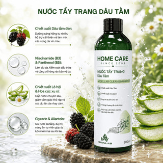 Nước Tẩy Trang Làm Sạch Sâu, Giữ Ẩm, Mềm Da Thuần Chay Cho Da Mụn Nhạy Cảm Home Care Chính Hãng