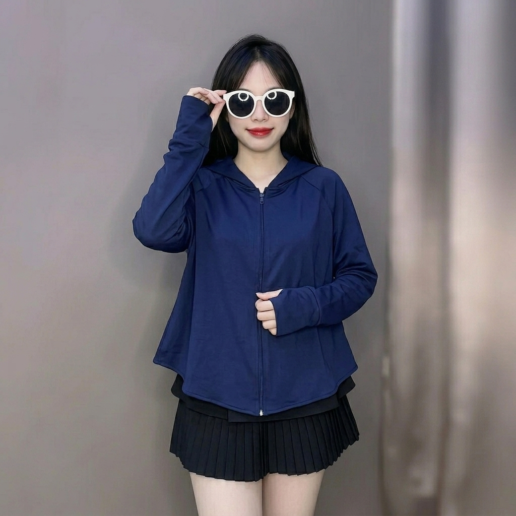 Áo Chống Nắng Nữ Cánh Dơi Cắt UV Vành Mũ To AZ CLOTHING Áo Choàng Chống Nắng Tia UV Toàn Thân Chất Umi Nỉ Cao Cấp