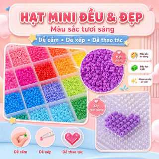 Bộ Hạt Xếp Hình DIY Cho Bé Đầy Đủ Dụng Cụ, Hạt Nhựa Nhiều Màu, Đồ Chơi Thủ Công Sáng Tạo, Dễ Làm, Phù Hợp Làm Quà Tặng