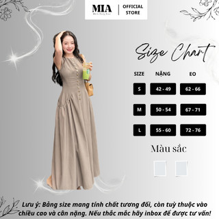 Váy Maxi Sát Nách Phối Cúc Trước  Dáng Xòe Thanh Lịch Sang Trọng Cao Cấp  MIA V398