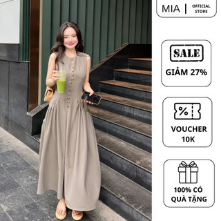 Váy Maxi Sát Nách Phối Cúc Trước  Dáng Xòe Thanh Lịch Sang Trọng Cao Cấp  MIA V398