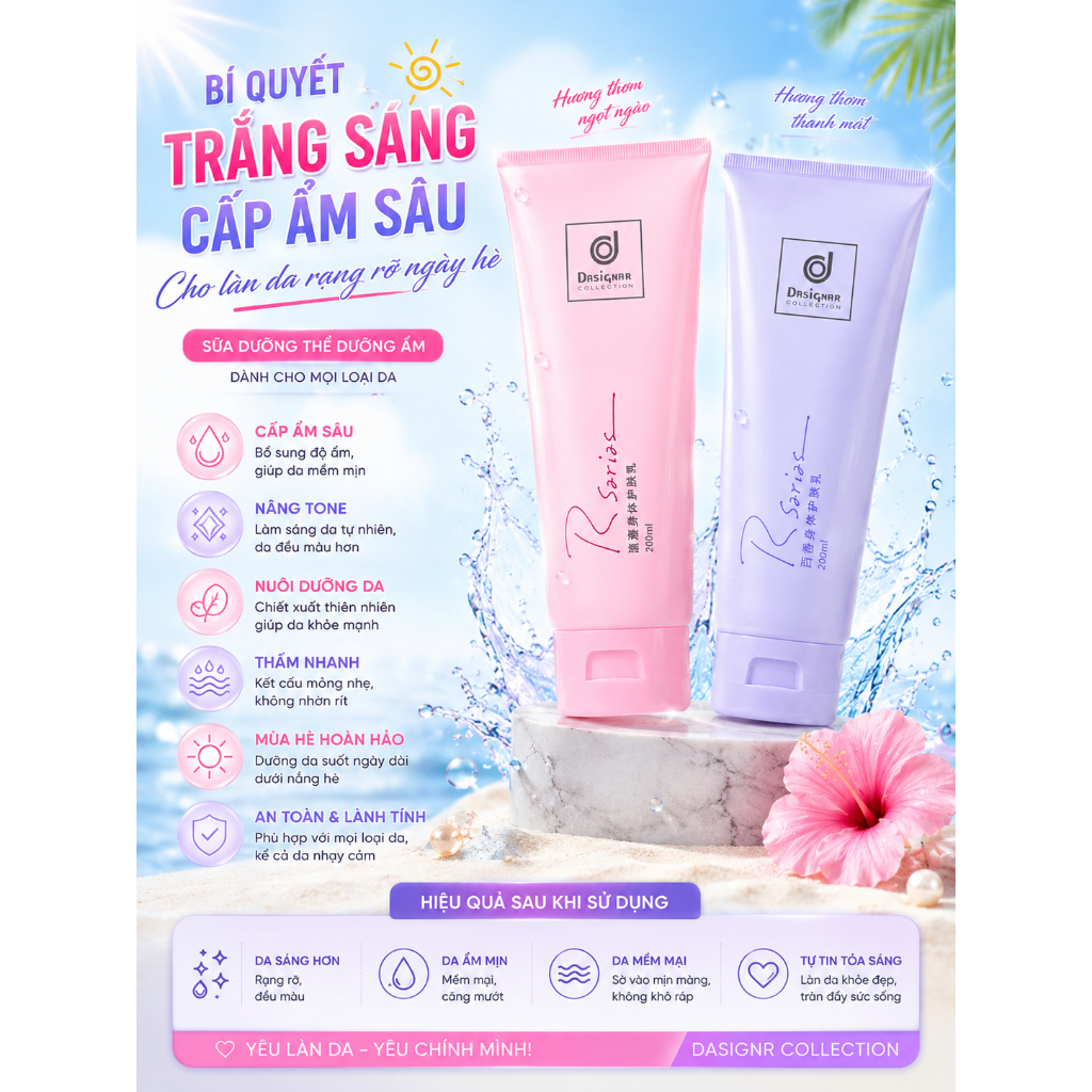 ✨ Kem dưỡng thể có hương thơm Rsarias – Cung cấp độ ẩm sâu cho làn da, giúp da mềm mịn và toát lên hương thơm quyến rũ s