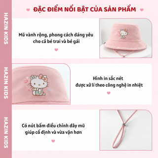 Mũ Tai Bèo Trẻ Em 3-10 Tuổi Hoạt Hình Dễ Thương Có Quai Đeo Chống Nắng Cho Bé Trai Bé Gái Mũ Bucket Cotton Cao Cấp