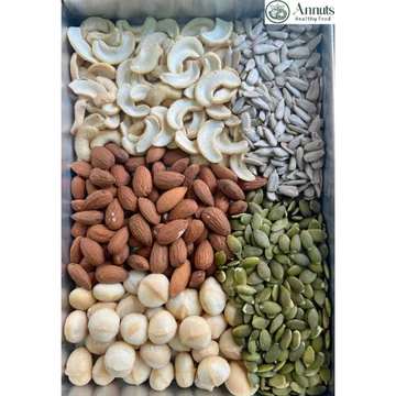 500g Hạt dinh dưỡng loại 1 mix sấy nguyên vị ăn liền Annuts, hạt mix xuất khẩu chất lượng cao 8 set