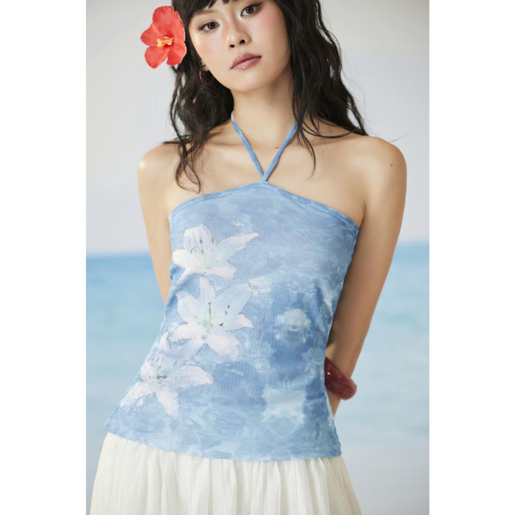 Áo Nữ BRAGIK Thắt Nơ Họa Tiết Hở Lưng Summer 2026 SECODEE